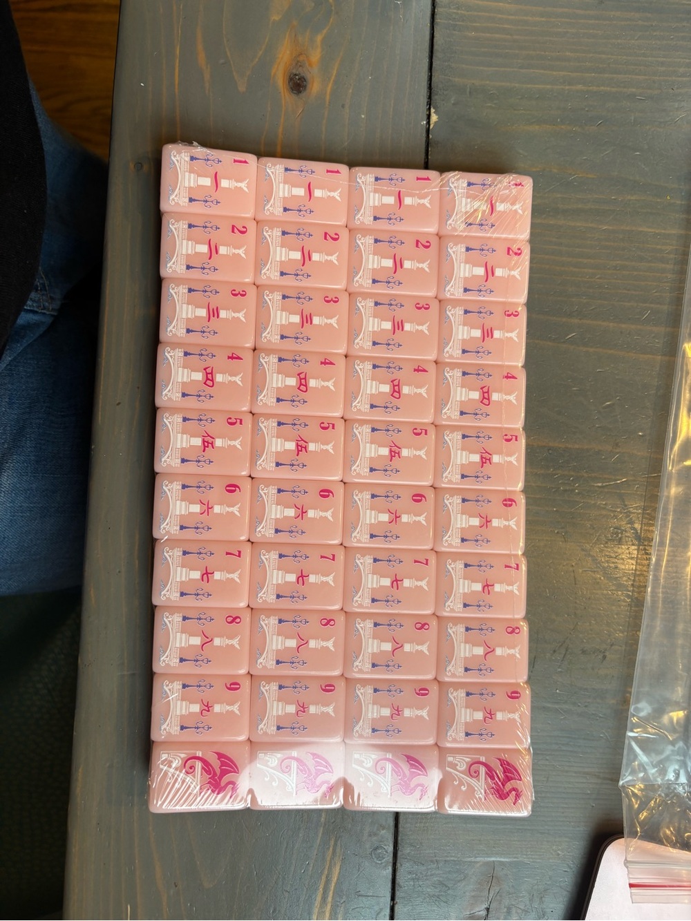 Pink Mahjong Tile Set - Decorative Game Tiles - Picture 2 of 10